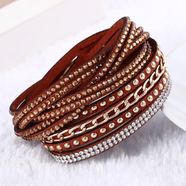 Vintage Unisex Multilayer Leather Bracelet Christmas Gift Charm Bracelets Vintage Jewelry For Women Pulsera