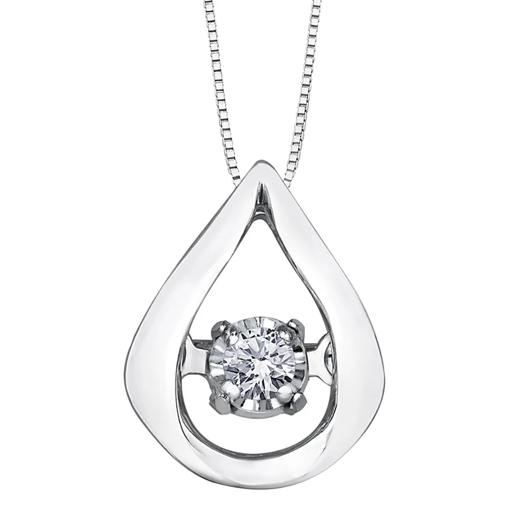 White Gold and Diamond Pulse Pendant